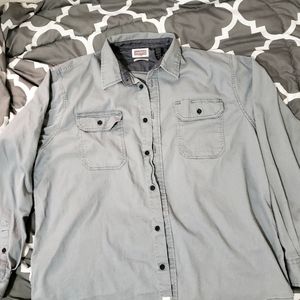 Wrangler Mens XL Button Down Shirt Light Blue